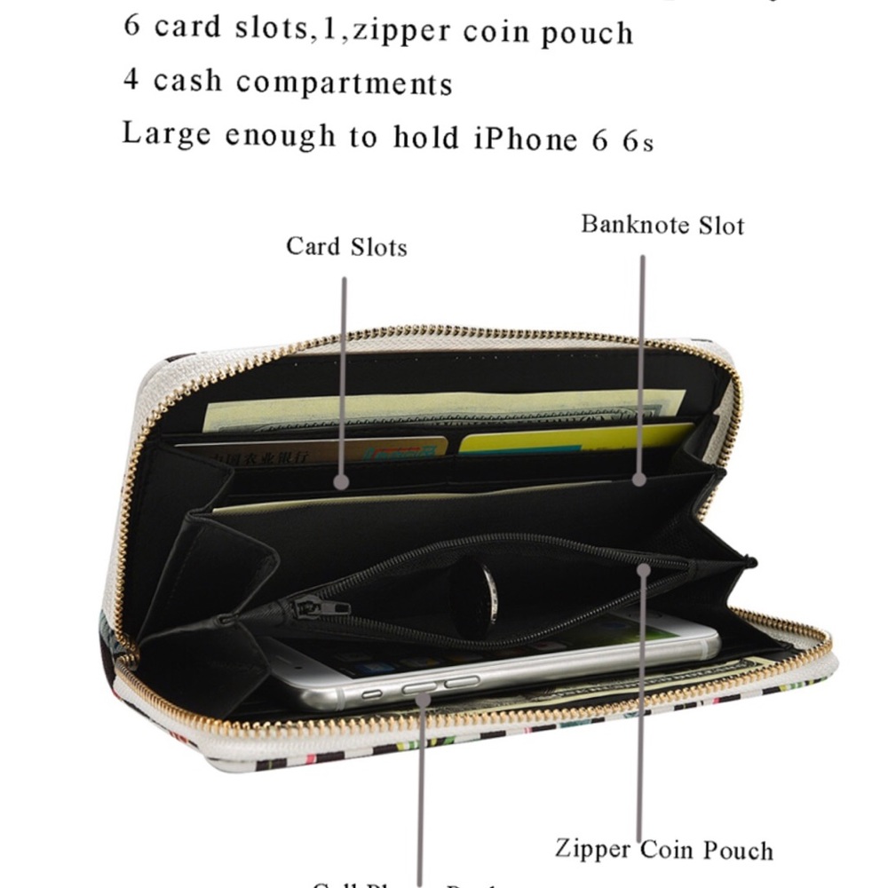 ✨Flamingo Patterned Zip Around Wallet✨ - Picture 5 of 7